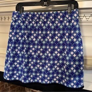 T By Talbots Geometric Blue Patterned Women's Skort Performance Sz Medium